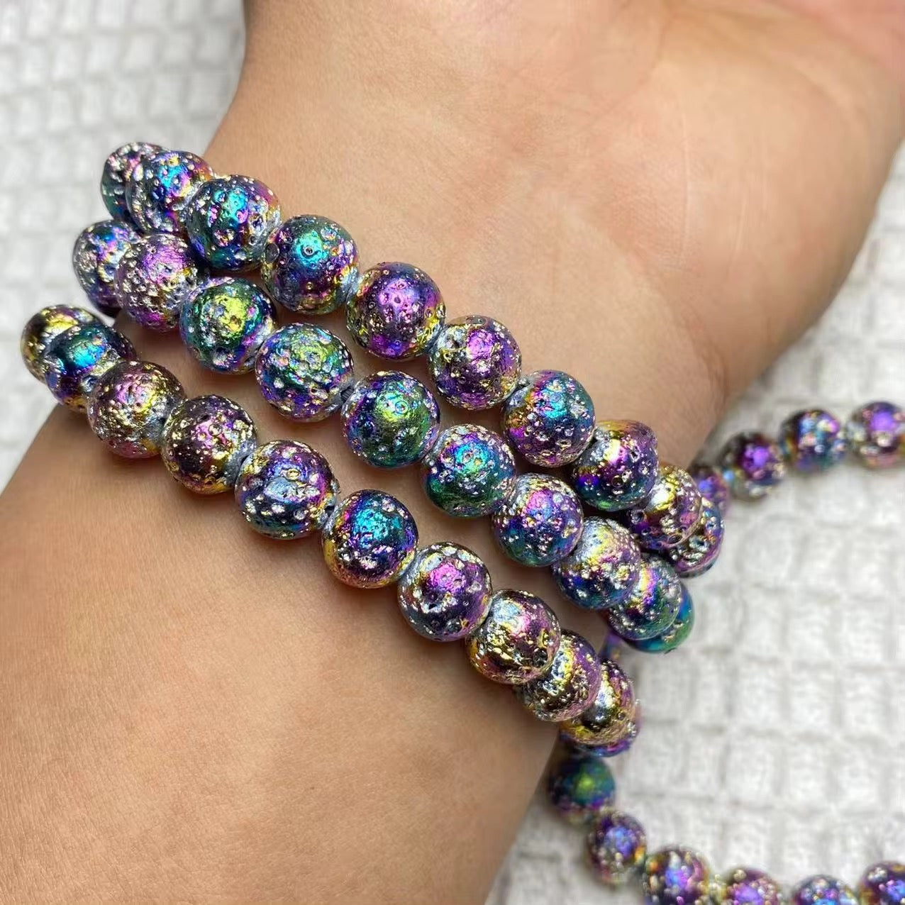 Natural lava stone bracelet