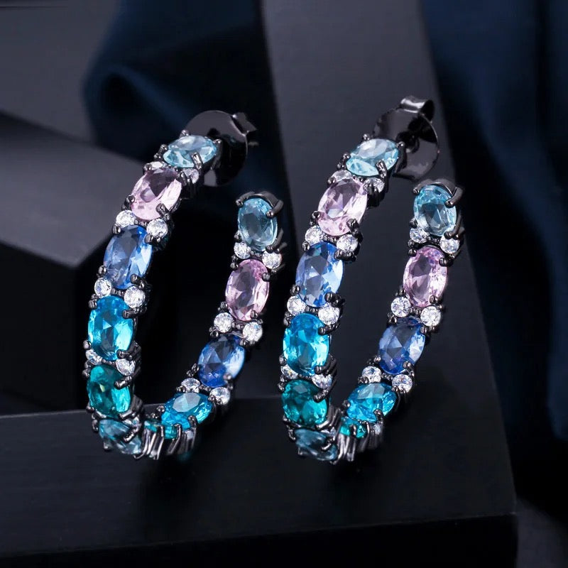 Crystal hoop earring