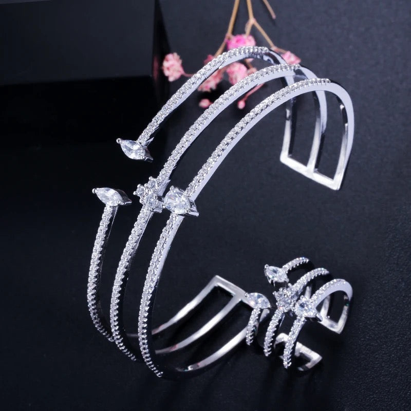 3d bangle and ring Set