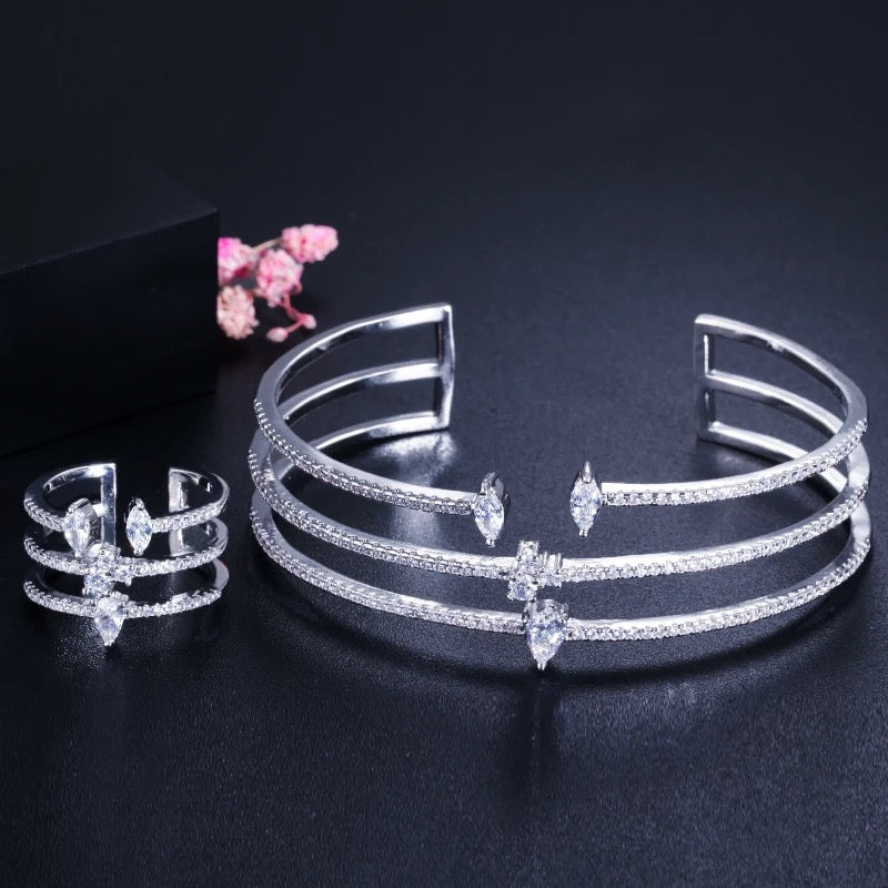 3d bangle and ring Set