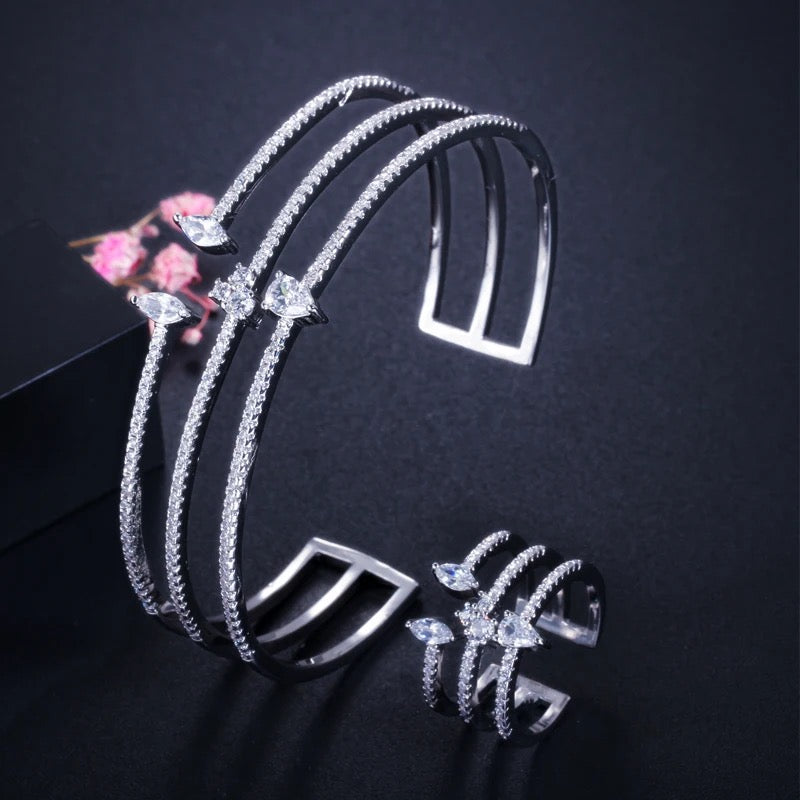 3d bangle and ring Set
