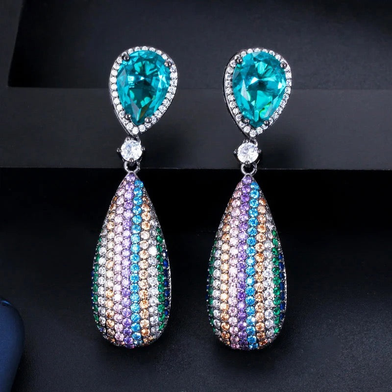 Micro Pave Pendant Earring
