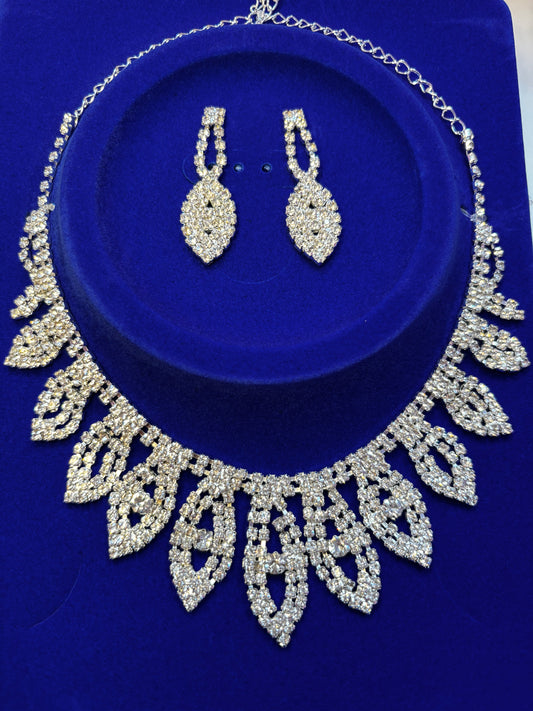 Cluster Rhinestone Bridal two piece set